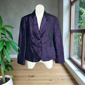 Canda Collection at C & A Purple Embroidered Blazer Jacket Size Large